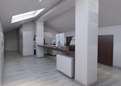 Proyecto de Interiorismo – estudio y baño en ático, Melide